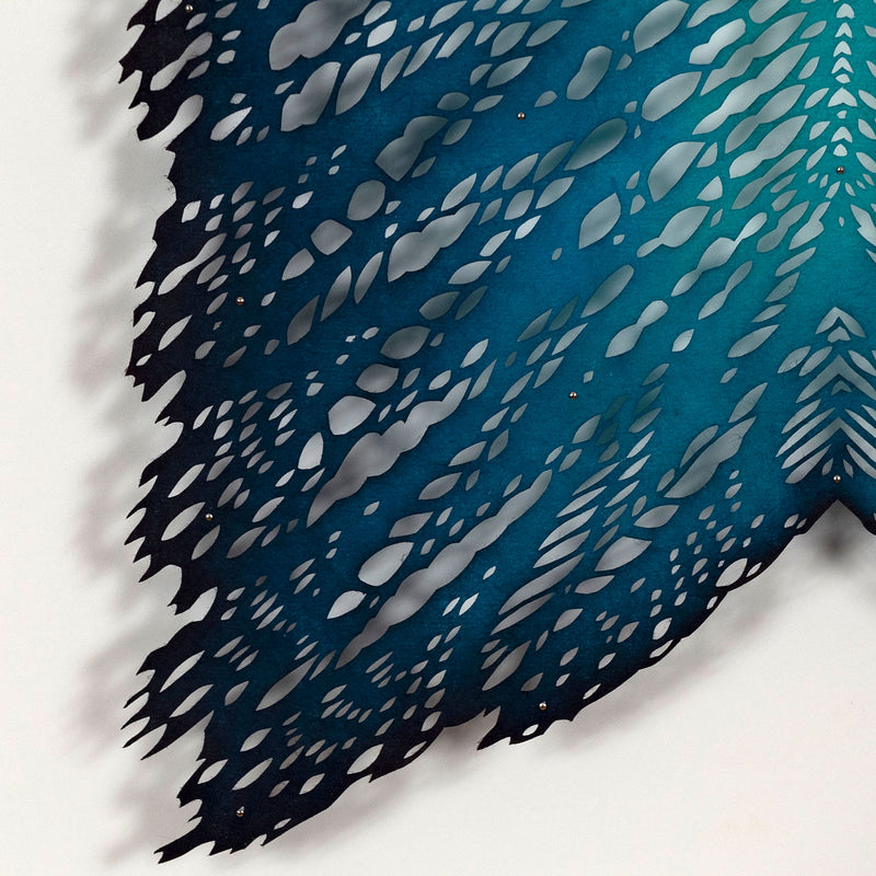 Lizz Aston, Ace of Swords, Hand-cut, painted and dyed Japanese Kozo paper, Canada 2020, Caviar20