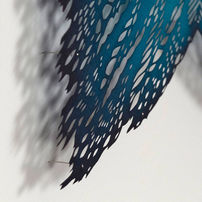Lizz Aston, Ace of Swords, Hand-cut, painted and dyed Japanese Kozo paper, Canada 2020, Caviar20