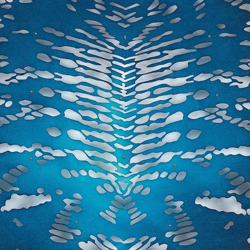 Lizz Aston, Blue Apatite, Hand cut paper, 2018, Caviar 20, close-up