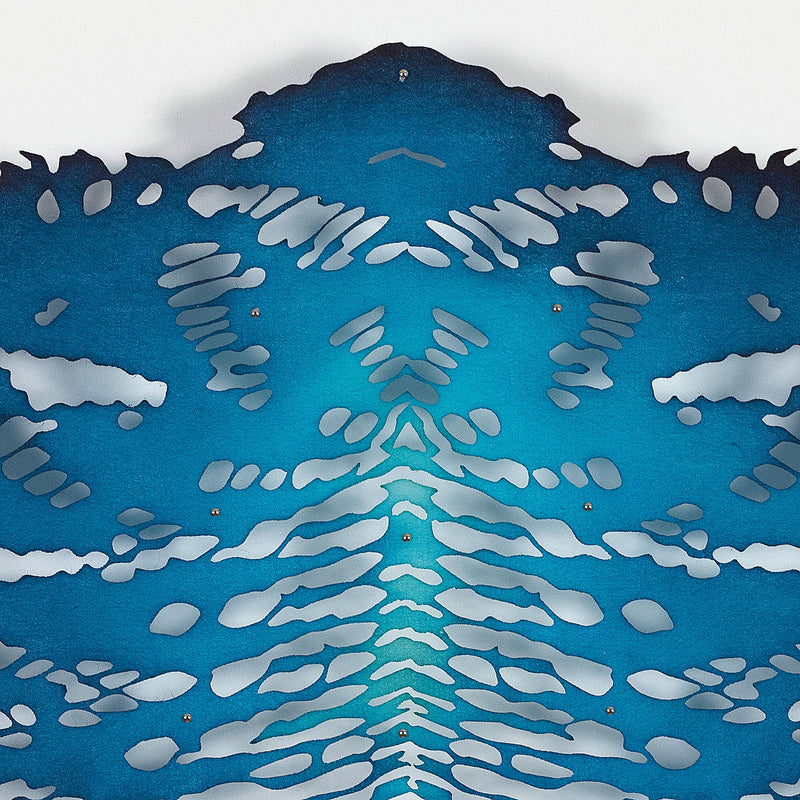 Lizz Aston, Blue Apatite, Hand cut paper, 2018, Caviar 20, close-up