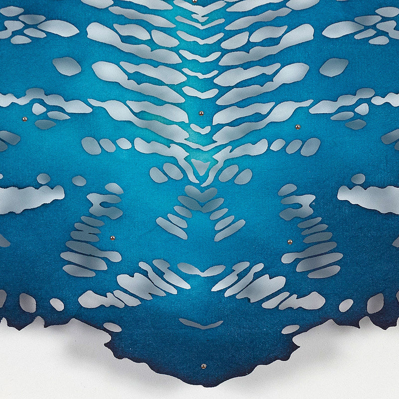 Lizz Aston, Blue Apatite, Hand cut paper, 2018, Caviar 20, close-up
