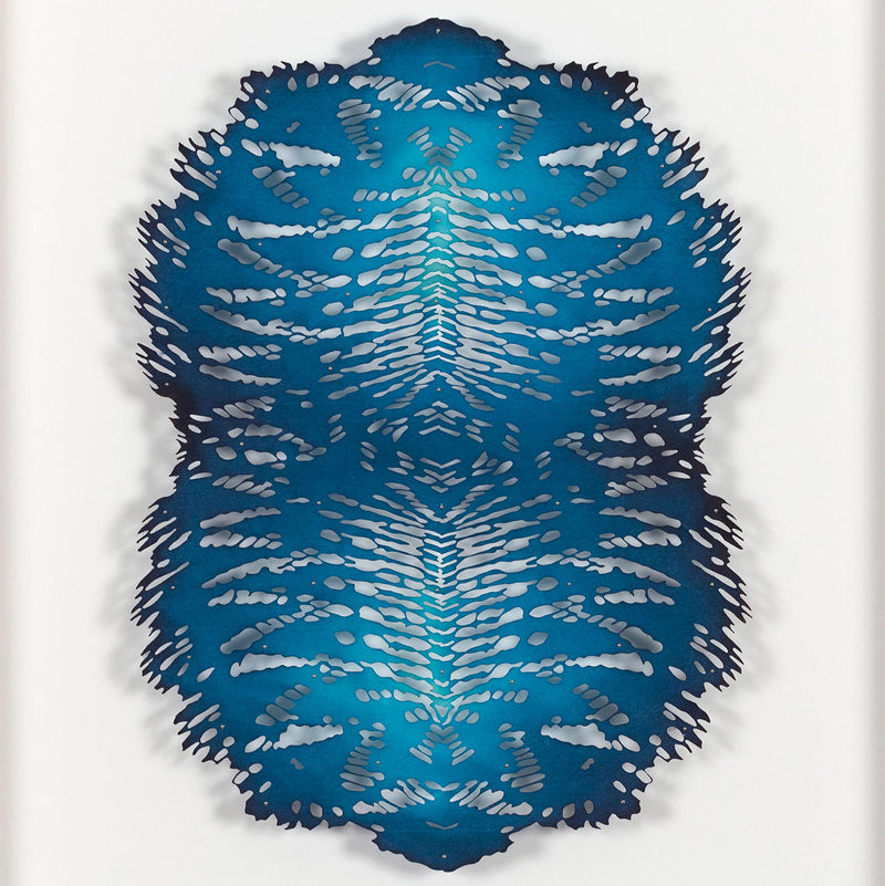 Lizz Aston, Blue Apatite, Hand cut paper, 2018, Caviar 20, 