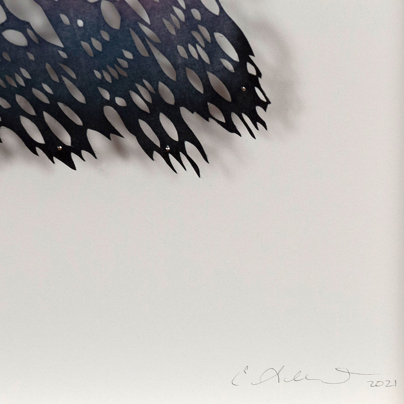 Lizz Aston, Shift/Sway, Hand-cut, painted and dyed Japanese Kozo paper, 2020 Canada, Caviar20