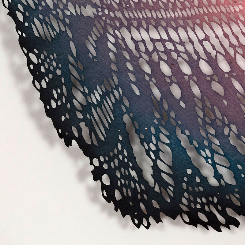 Lizz Aston, Shift/Sway, Hand-cut, painted and dyed Japanese Kozo paper, 2020 Canada, Caviar20