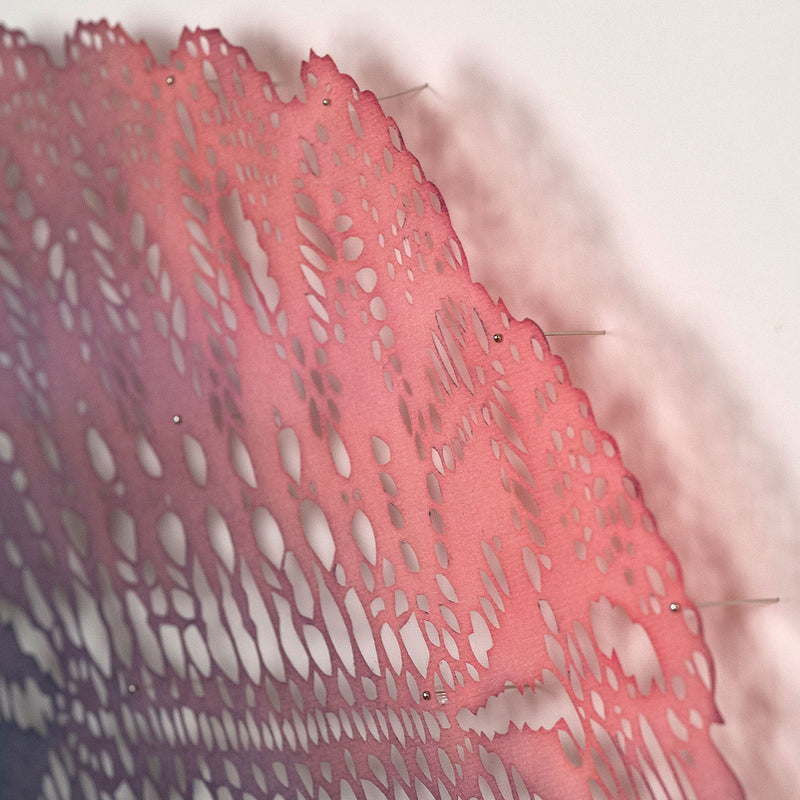 Lizz Aston, Shift/Sway, Hand-cut, painted and dyed Japanese Kozo paper, 2020 Canada, Caviar20