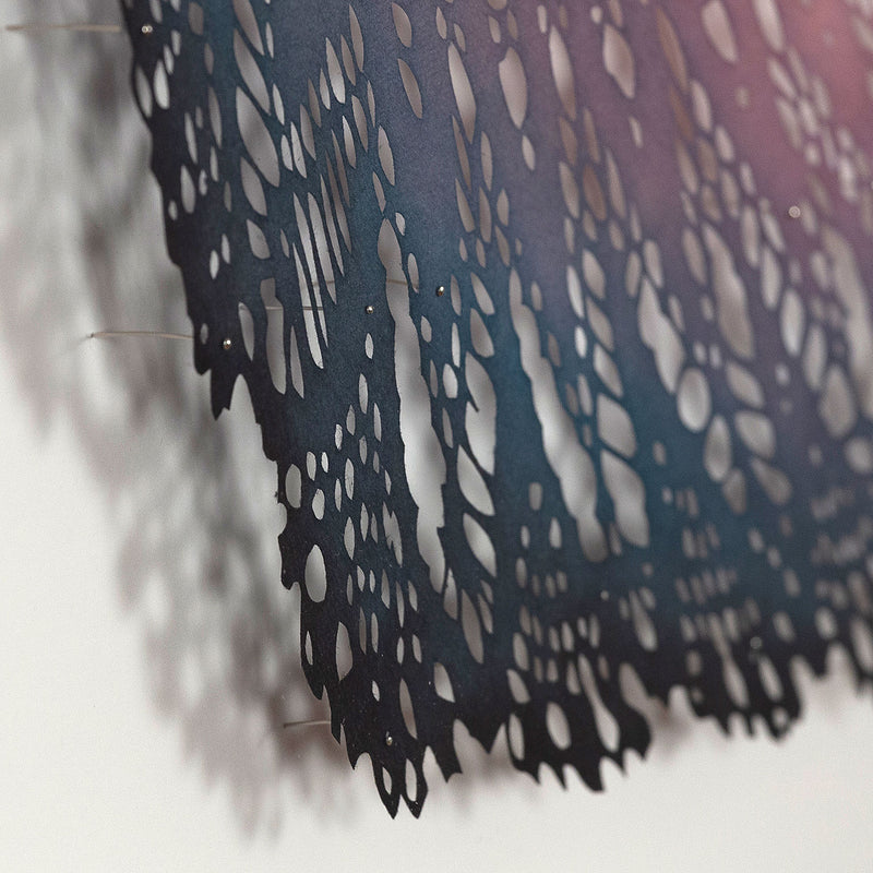 Lizz Aston, Shift/Sway, Hand-cut, painted and dyed Japanese Kozo paper, 2020 Canada, Caviar20