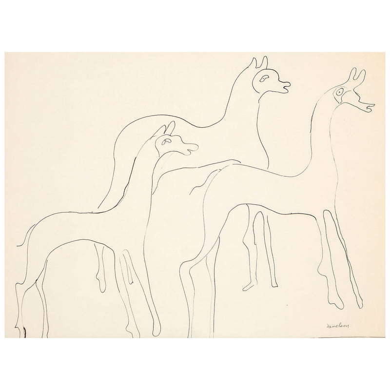 Louise Nevelson, Three Animals, drawing, 1930, Caviar20