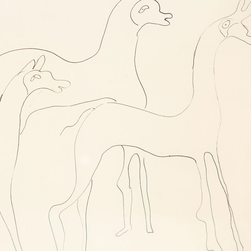 Louise Nevelson, Three Animals, drawing, 1930, Caviar20