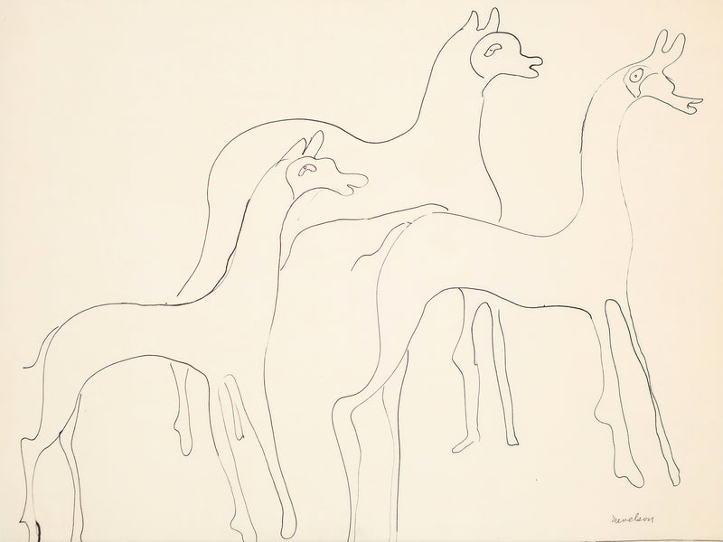 Louise Nevelson, Three Animals, drawing, 1930, Caviar20