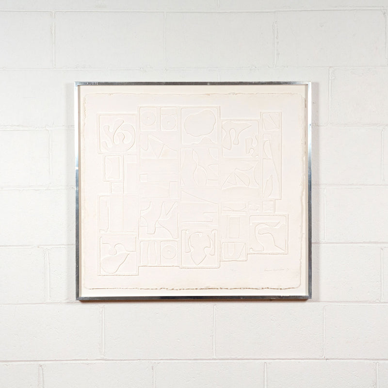 LOUISE NEVELSON "DAWNSCAPE" CAST PAPER RELIEF, 1975