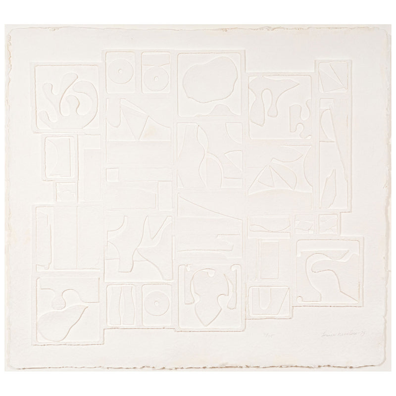 LOUISE NEVELSON "DAWNSCAPE" CAST PAPER RELIEF, 1975