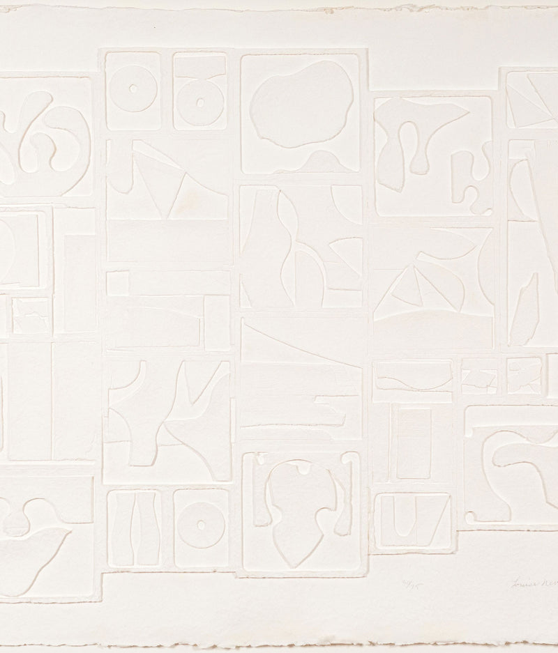 LOUISE NEVELSON "DAWNSCAPE" CAST PAPER RELIEF, 1975