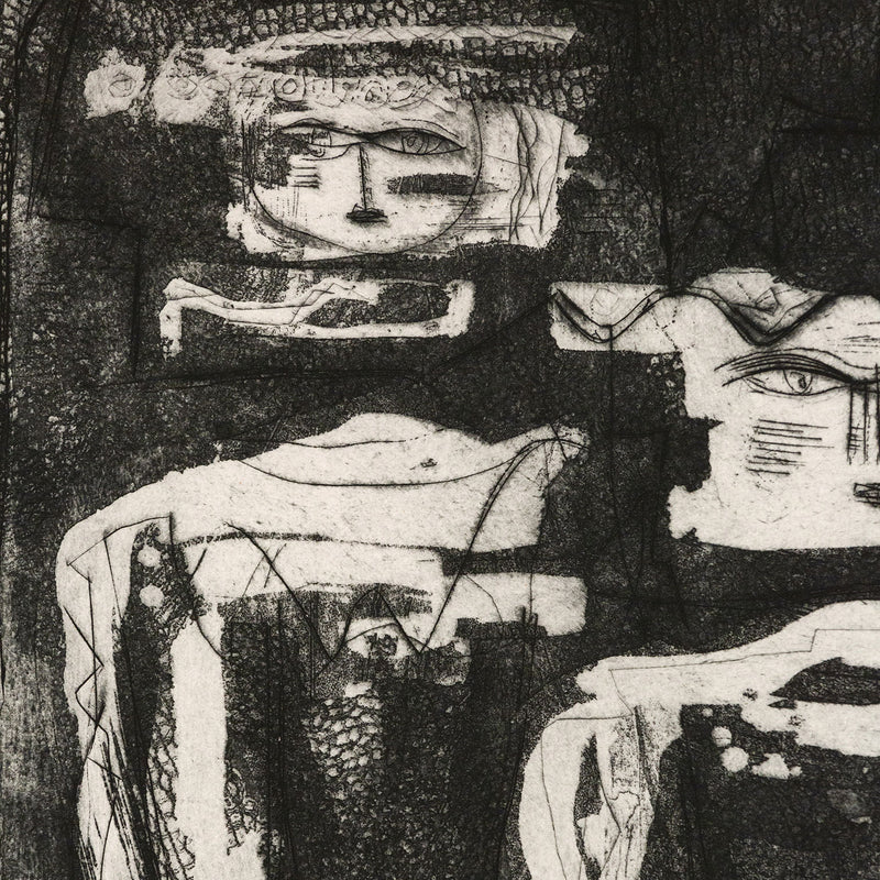 Louise Nevelson, American Artist, Pace Gallery, “The Stone Figures that Walk at Night”  USA, 1953  Etching and drypoint  Signed, titled and numbered by artist  Artist proof, apart from an edition of 20  34”H 24.5”W (work)  35.75"H 33.25"W (framed)  Provenance: Pace Editions, New York | Private Collection