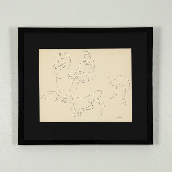 Louise Nevelson, Figure on a Horse, Drawing, 1930, Caviar20
