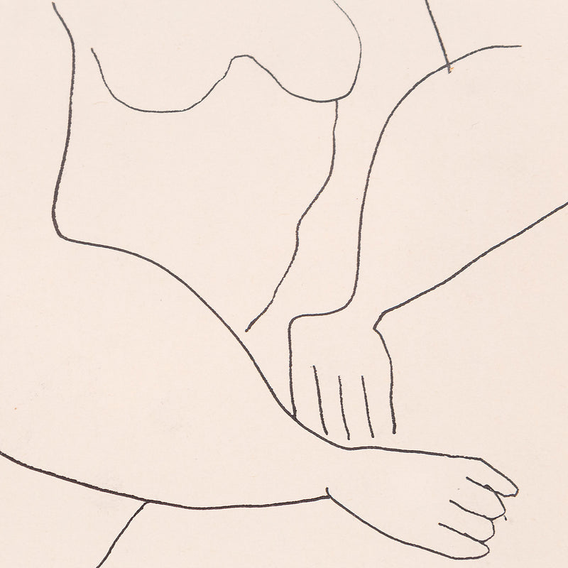 Louise Nevelson, Reclining Nude, drawing, 1930, Caviar20
