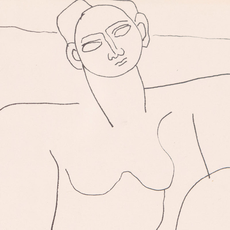 Louise Nevelson, Reclining Nude, drawing, 1930, Caviar20