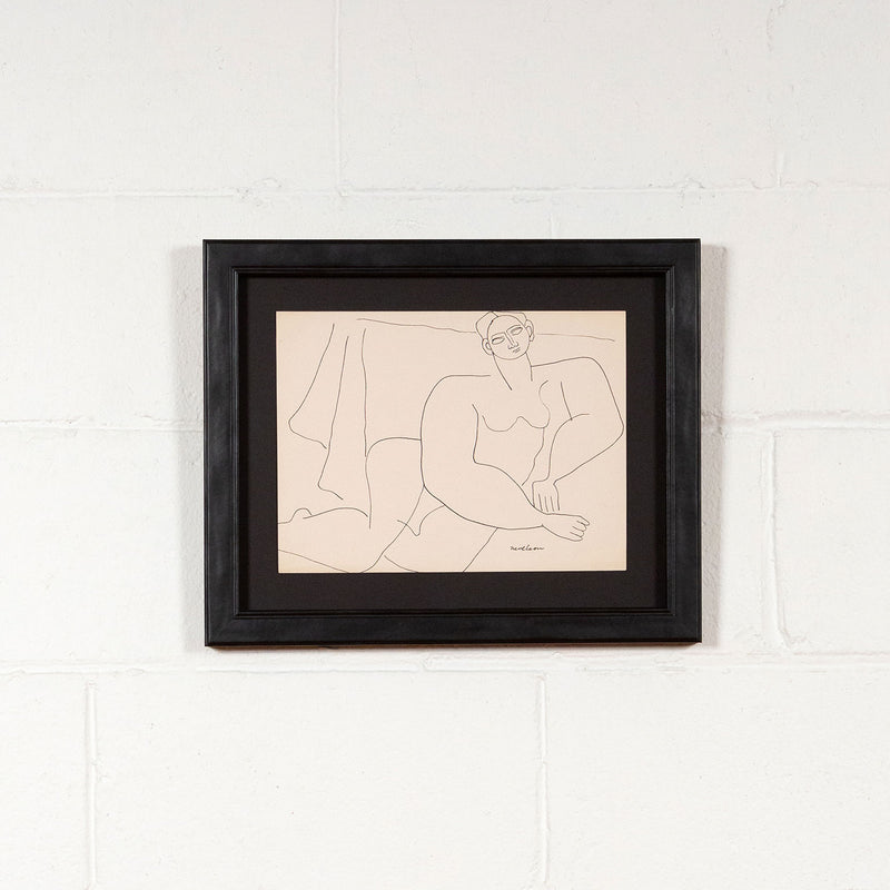 Louise Nevelson, Reclining Nude, drawing, 1930, Caviar20
