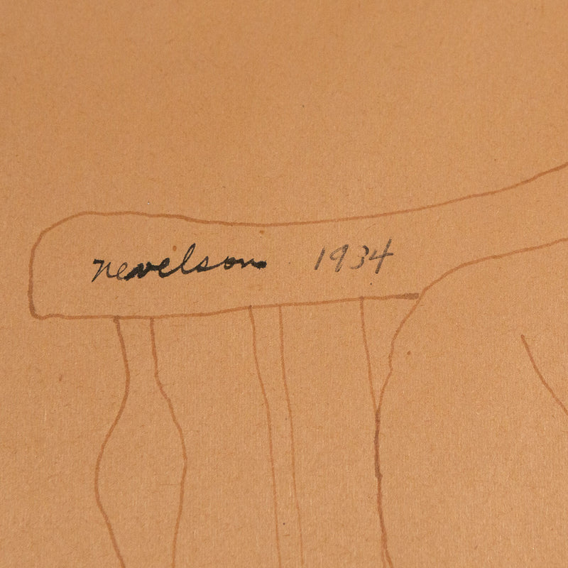 Louise Nevelson, Caviar20, Seated Woman, drawing, sketch