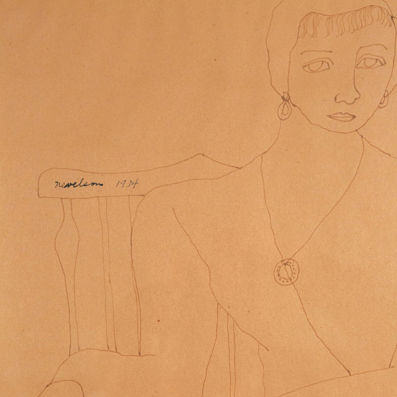 Louise Nevelson, Caviar20, Seated Woman, drawing, sketch