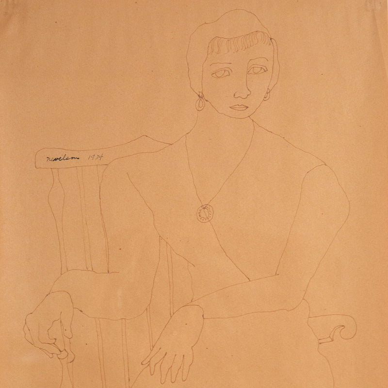 Louise Nevelson, Caviar20, Seated Woman, drawing, sketch