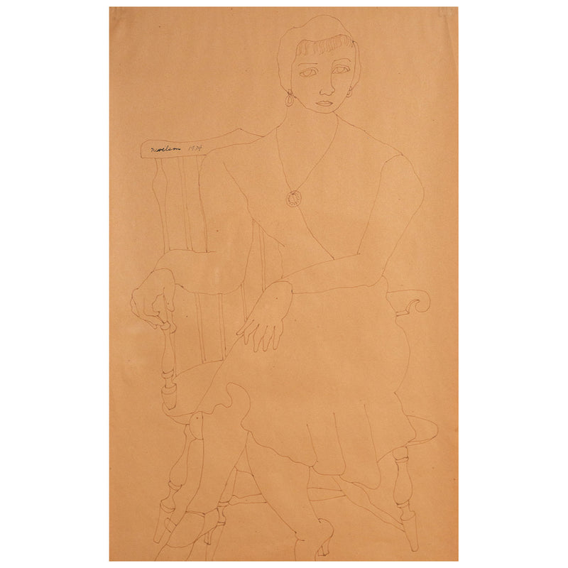 Louise Nevelson, Caviar20, Seated Woman, drawing, sketch
