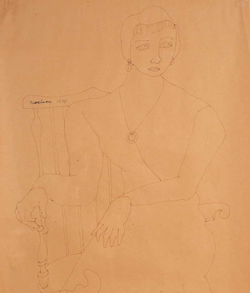 Louise Nevelson, Caviar20, Seated Woman, drawing, sketch