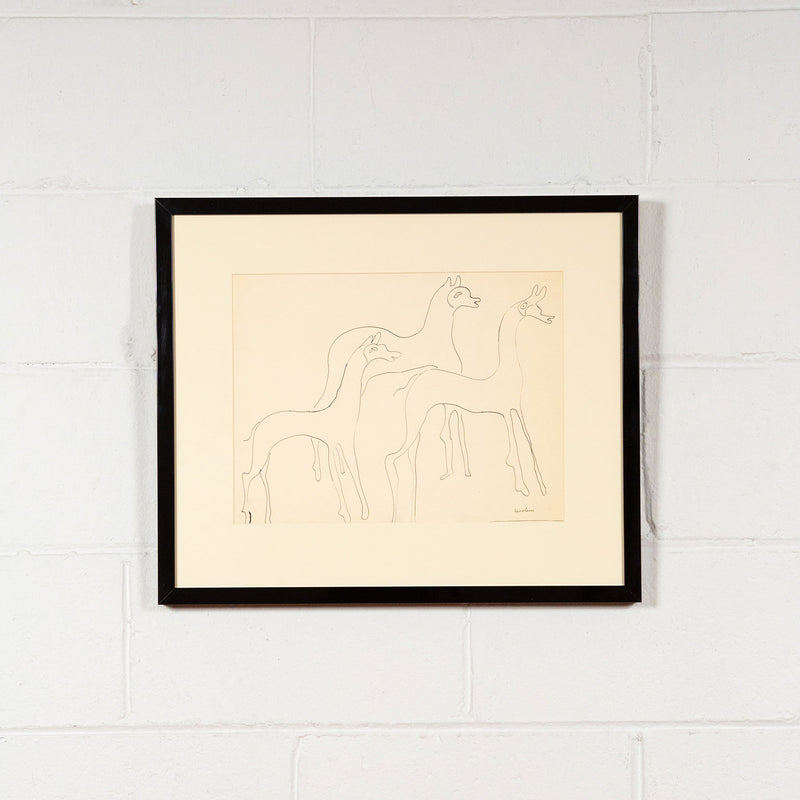 Louise Nevelson, Three Animals, drawing, 1930, Caviar20