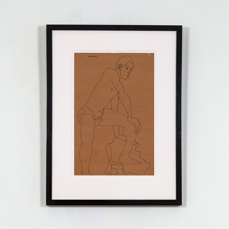 Louise Nevelson, Male Model Posing, Drawing, 1930, Caviar20