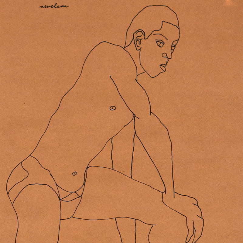 Louise Nevelson, Male Model Posing, Drawing, 1930, Caviar20