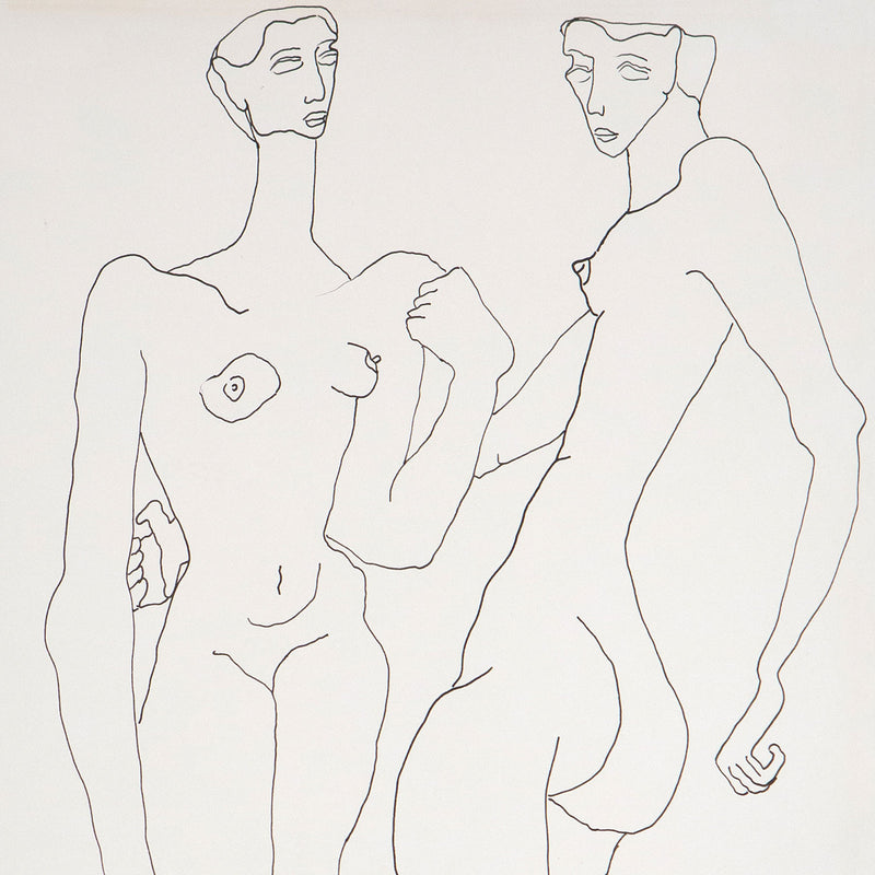 Louise Nevelson, Two Nudes, Drawing, 1930, USA, American Art, Fine Art Print, Art Collector