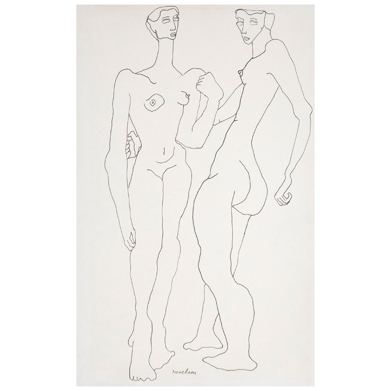 Louise Nevelson, Two Nudes, Drawing, 1930, USA, American Art, Fine Art Print, Art Collector