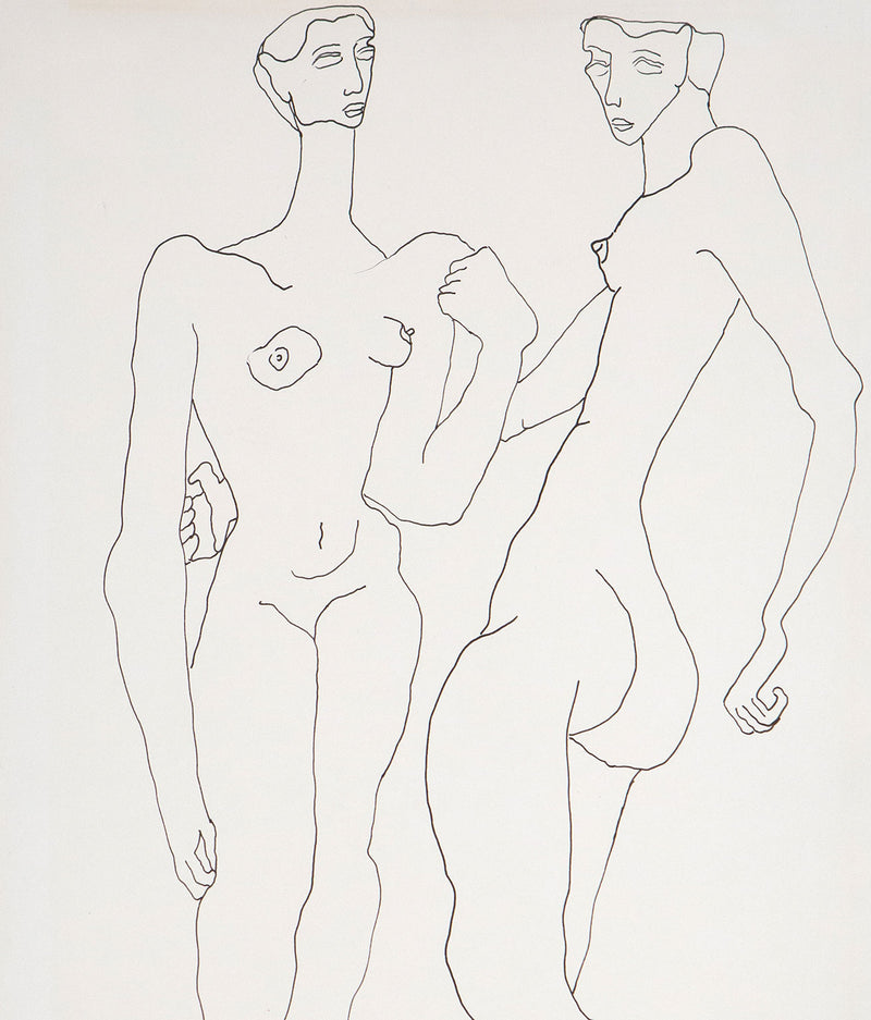 Louise Nevelson, Two Nudes, Drawing, 1930, USA, American Art, Fine Art Print, Art Collector