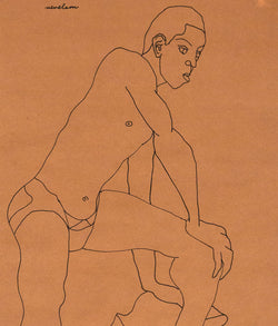 Louise Nevelson, Male Model Posing, Drawing, 1930, Caviar20