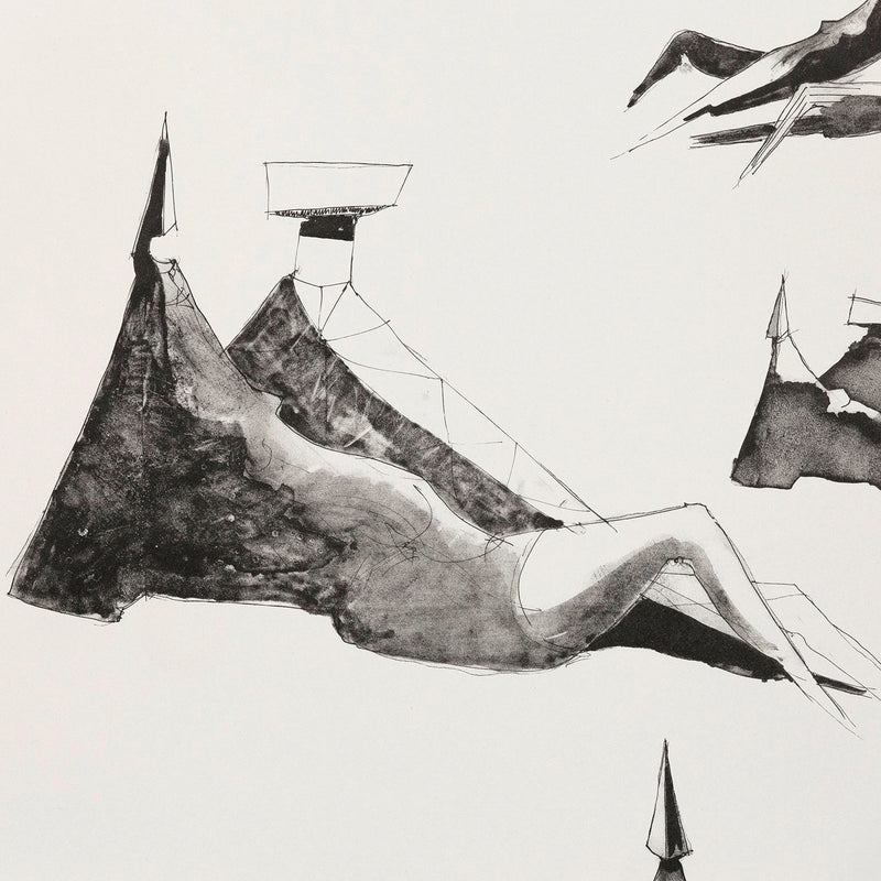 LYNN CHADWICK "RECLINING FIGURES" LITHO, 1971