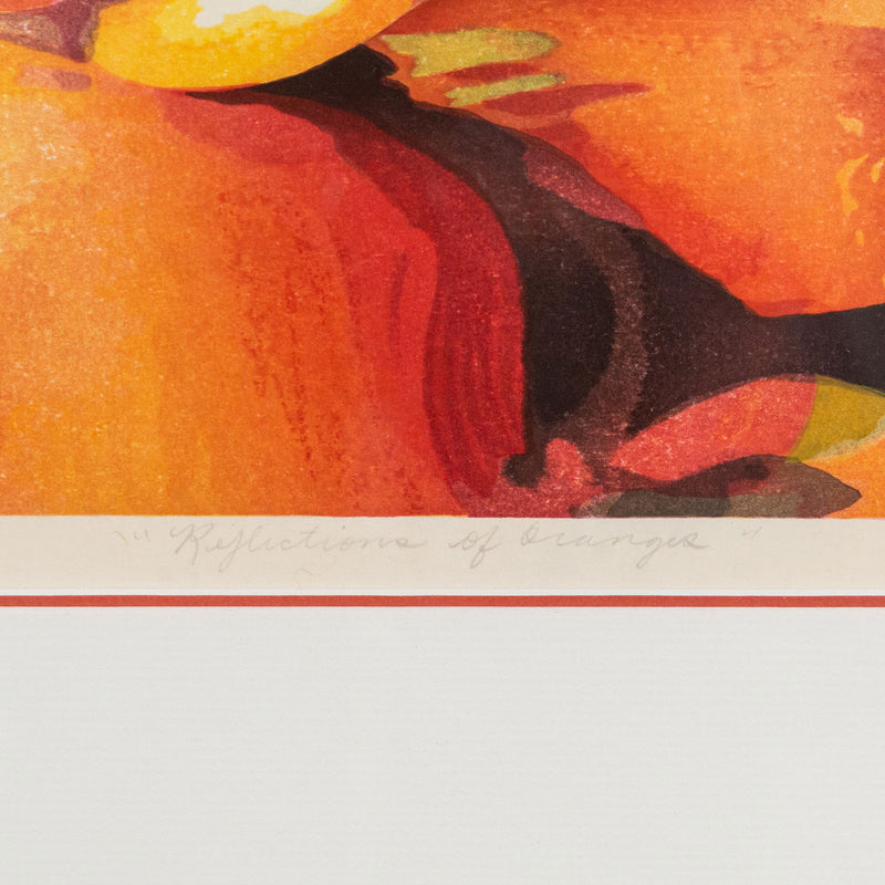 MARY PRATT "REFLECTION OF ORANGES" COLOR WOODCUT, 1996