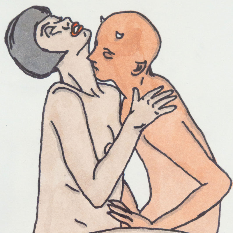 Marcel Dzama, Untitled (Kissing Devil), Watercolor, 1998, Caviar20