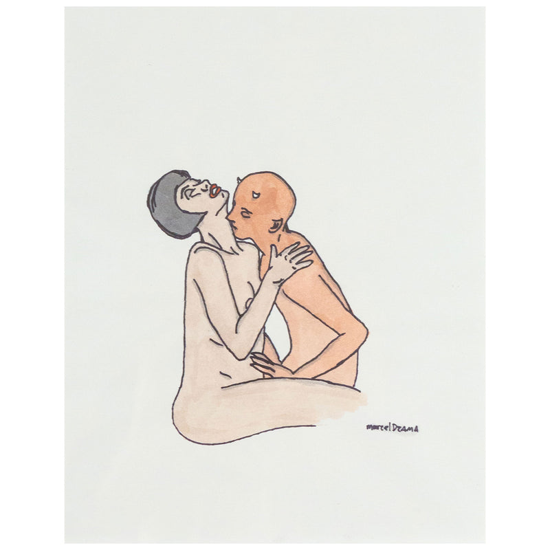 Marcel Dzama, Untitled (Kissing Devil), Watercolor, 1998, Caviar20