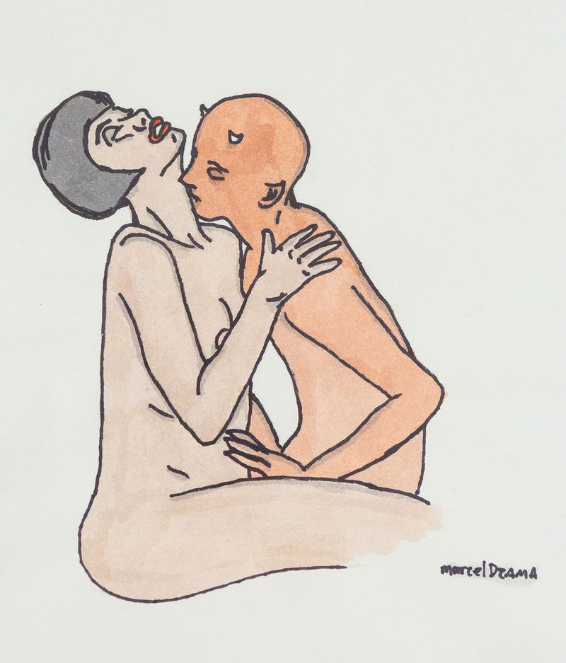 Marcel Dzama, Untitled (Kissing Devil), Watercolor, 1998, Caviar20