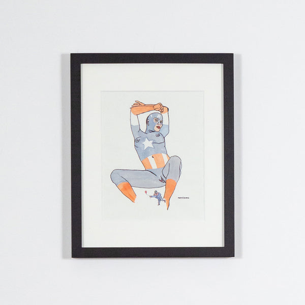 Marcel Dzama, Untitled (Superhero), Ink and watercolor on paper, 1998, Caviar20