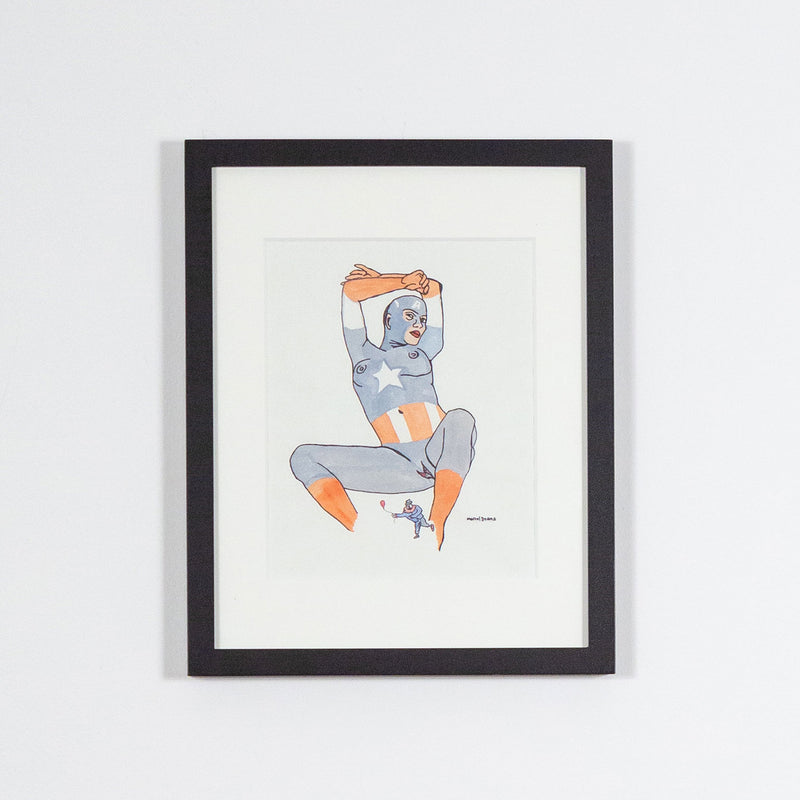 Marcel Dzama, Untitled (Superhero), Ink and watercolor on paper, 1998, Caviar20