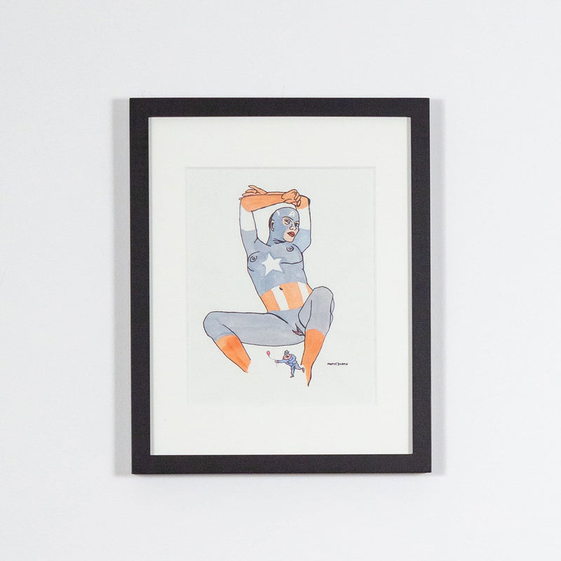 Marcel Dzama, Untitled (Superhero), Ink and watercolor on paper, 1998, Caviar20