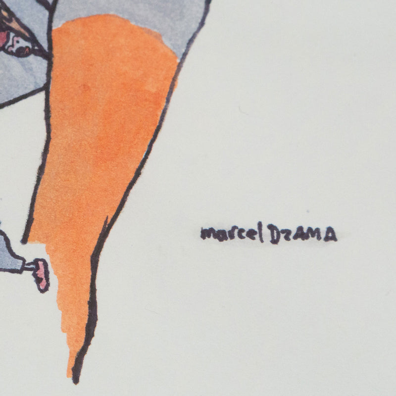 Marcel Dzama, Untitled (Superhero), Ink and watercolor on paper, 1998, Caviar20