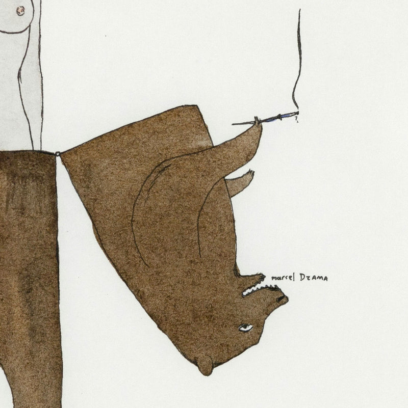 MARCEL DZAMA "LADY BEAR" DRAWING, 1998