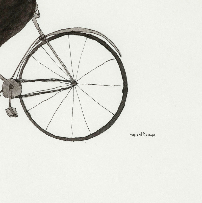 MARCEL DZAMA "SLOW CYCLIST" DRAWING, 1998