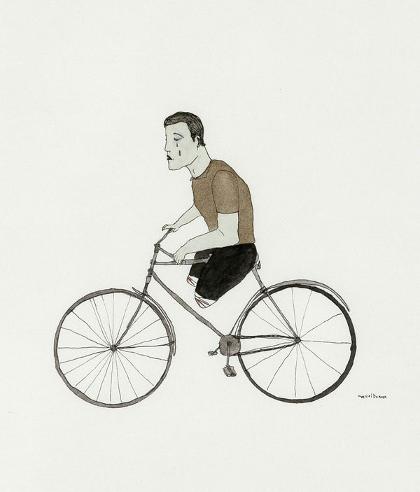 MARCEL DZAMA "SLOW CYCLIST" DRAWING, 1998