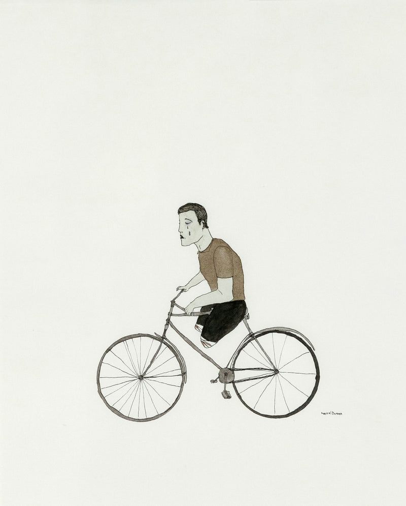 MARCEL DZAMA "SLOW CYCLIST" DRAWING, 1998