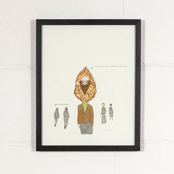 Marcel Dzama, Dinner Companion, Ink and Mixed Media on Paper, 2000, Caviar20 Drawing