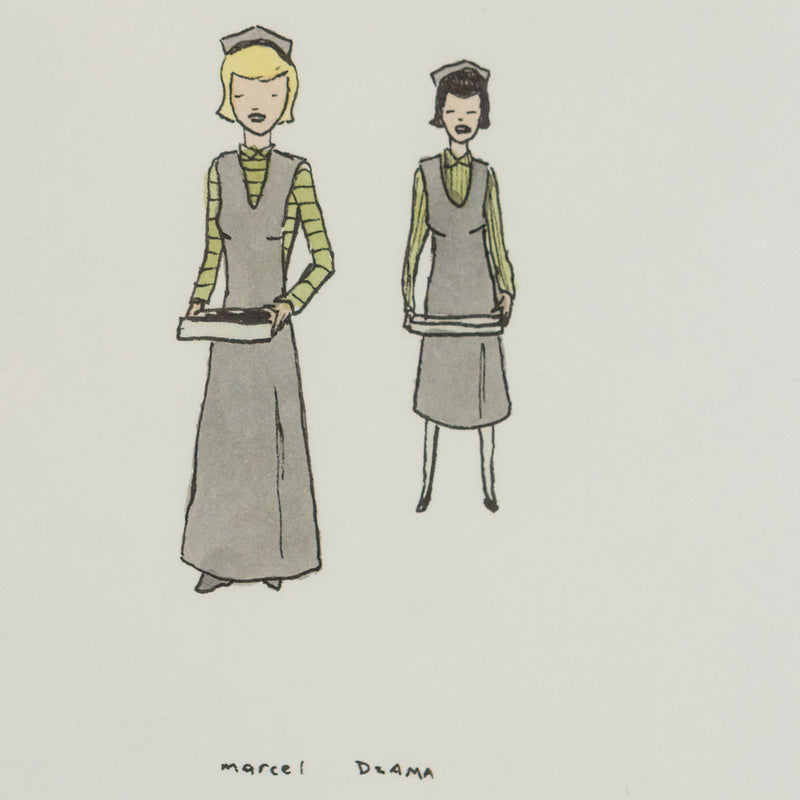 Marcel Dzama, Dinner Companion, Ink and Mixed Media on Paper, 2000, Caviar20 Drawing