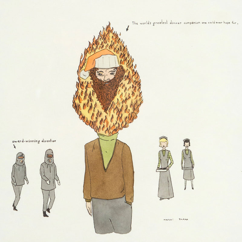 Marcel Dzama, Dinner Companion, Ink and Mixed Media on Paper, 2000, Caviar20 Drawing