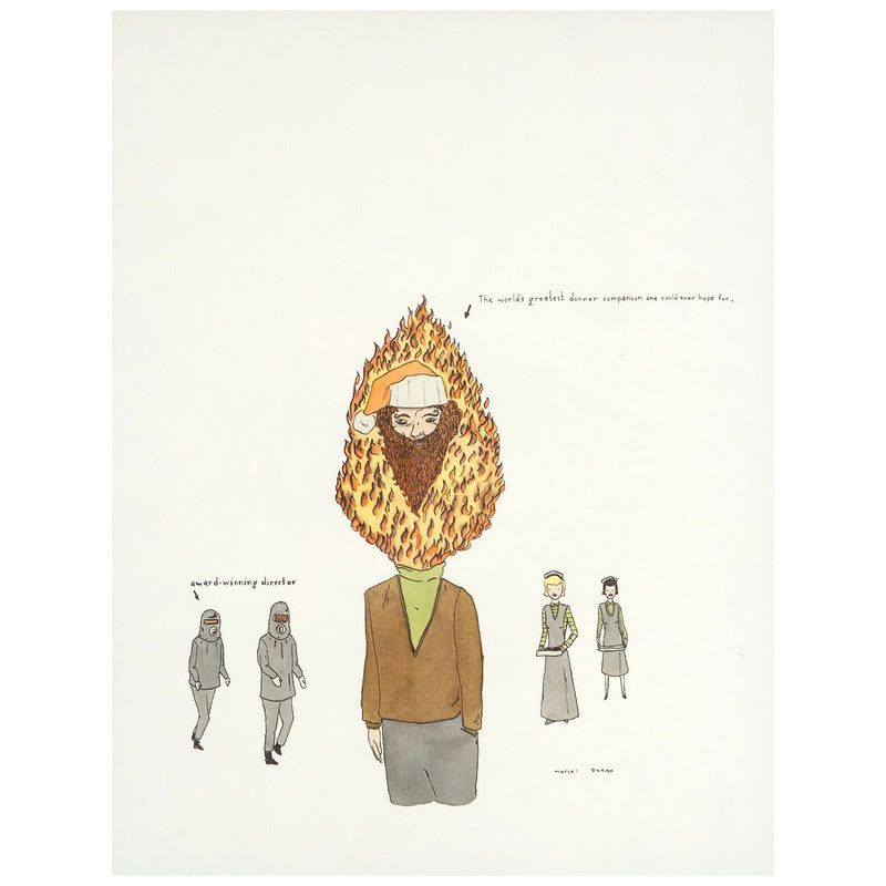 Marcel Dzama, Dinner Companion, Ink and Mixed Media on Paper, 2000, Caviar20 Drawing